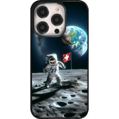 Coque iPhone 14 Pro - Astro Suisse sur lune