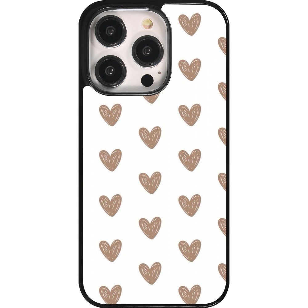 Coque iPhone 14 Pro - Autumn 2024 brown hearts