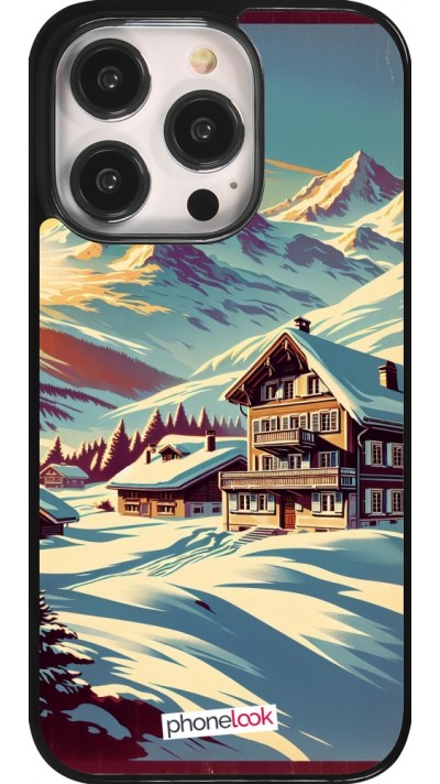 iPhone 14 Pro Case Hülle - Chalet Berg verschneit