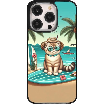 Coque iPhone 14 Pro - Chat Surf Style