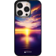 Coque iPhone 14 Pro - Coucher soleil jaune violet