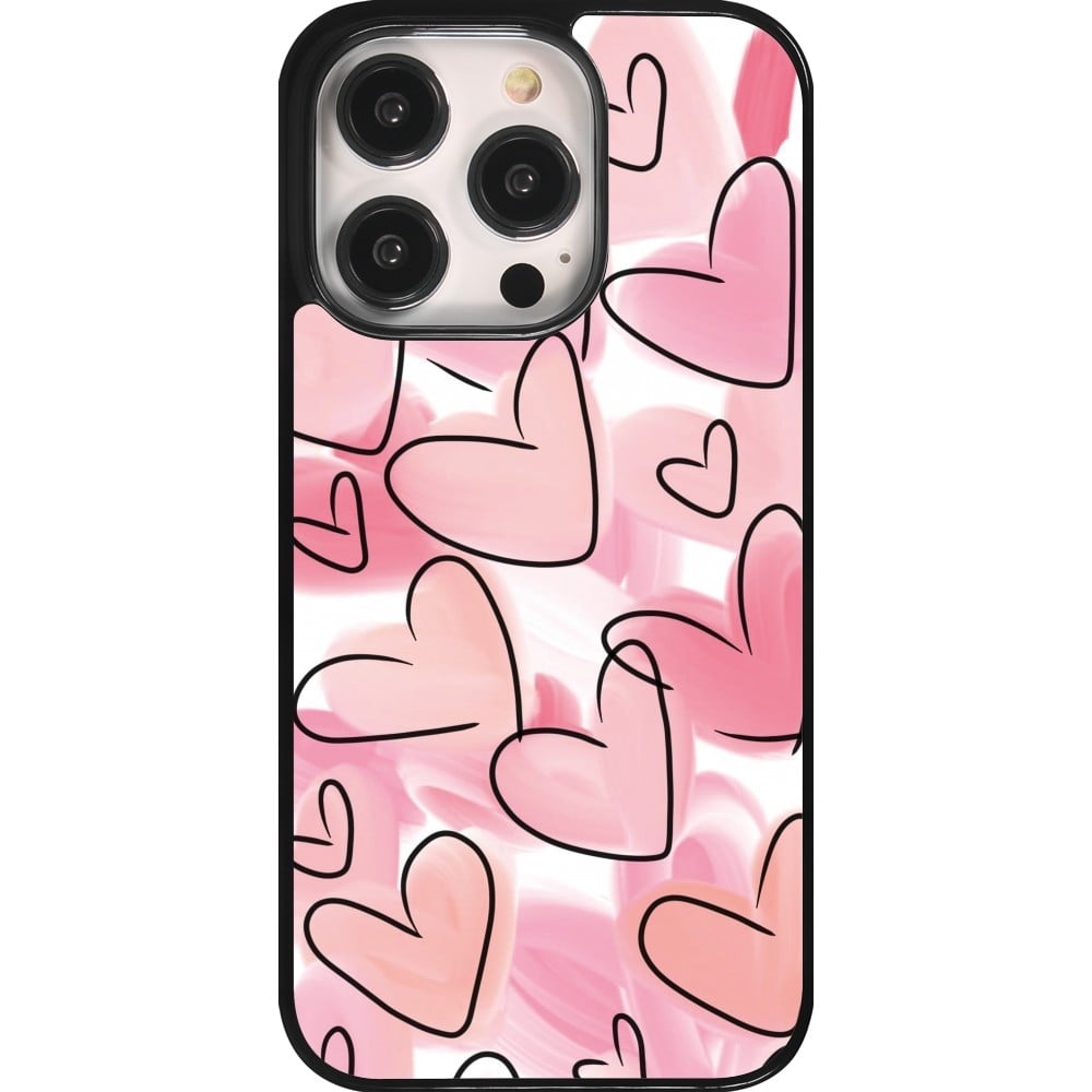 Coque iPhone 14 Pro - Easter 2023 pink hearts