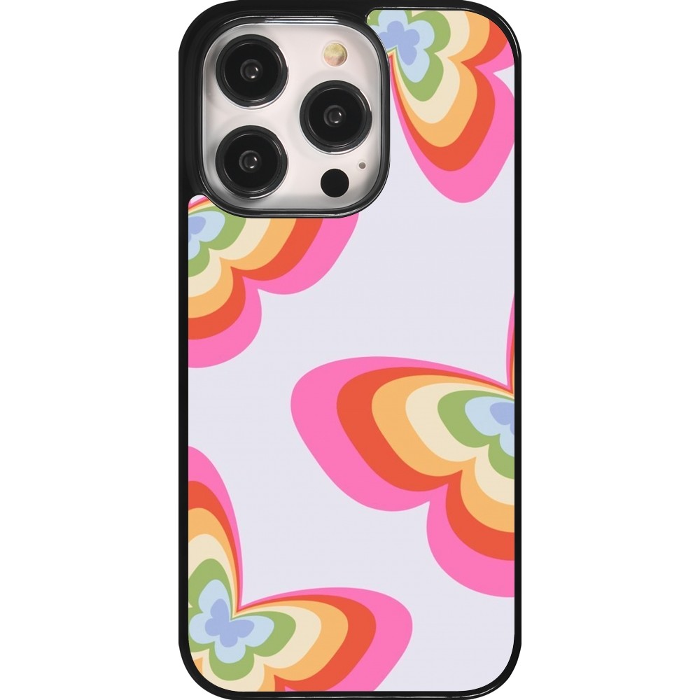 Coque iPhone 14 Pro - Easter 2024 rainbow butterflies