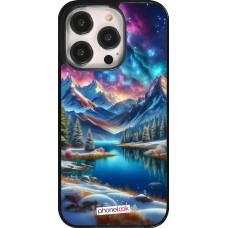 Coque iPhone 14 Pro - Fantasy Mountain Lake Sky Stars