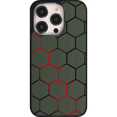 Coque iPhone 14 Pro - Geometric Line red