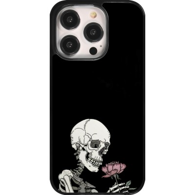 Coque iPhone 14 Pro - Halloween 2023 rose and skeleton