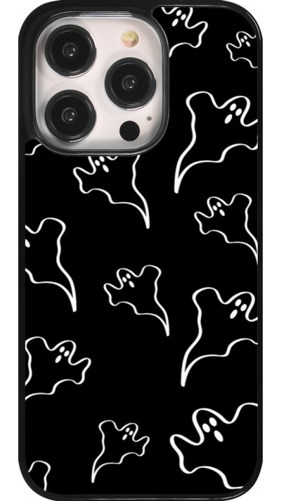 Coque iPhone 14 Pro - Halloween 2024 black and white ghosts