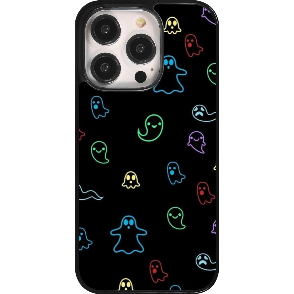 iPhone 14 Pro Case Hülle - Halloween 2024 colorful ghosts