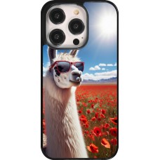 Coque iPhone 14 Pro - Lama Chic en Coquelicot