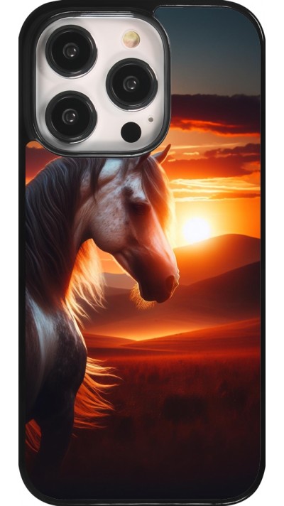 iPhone 14 Pro Case Hülle - Majestätischer Sonnenuntergang Pferd