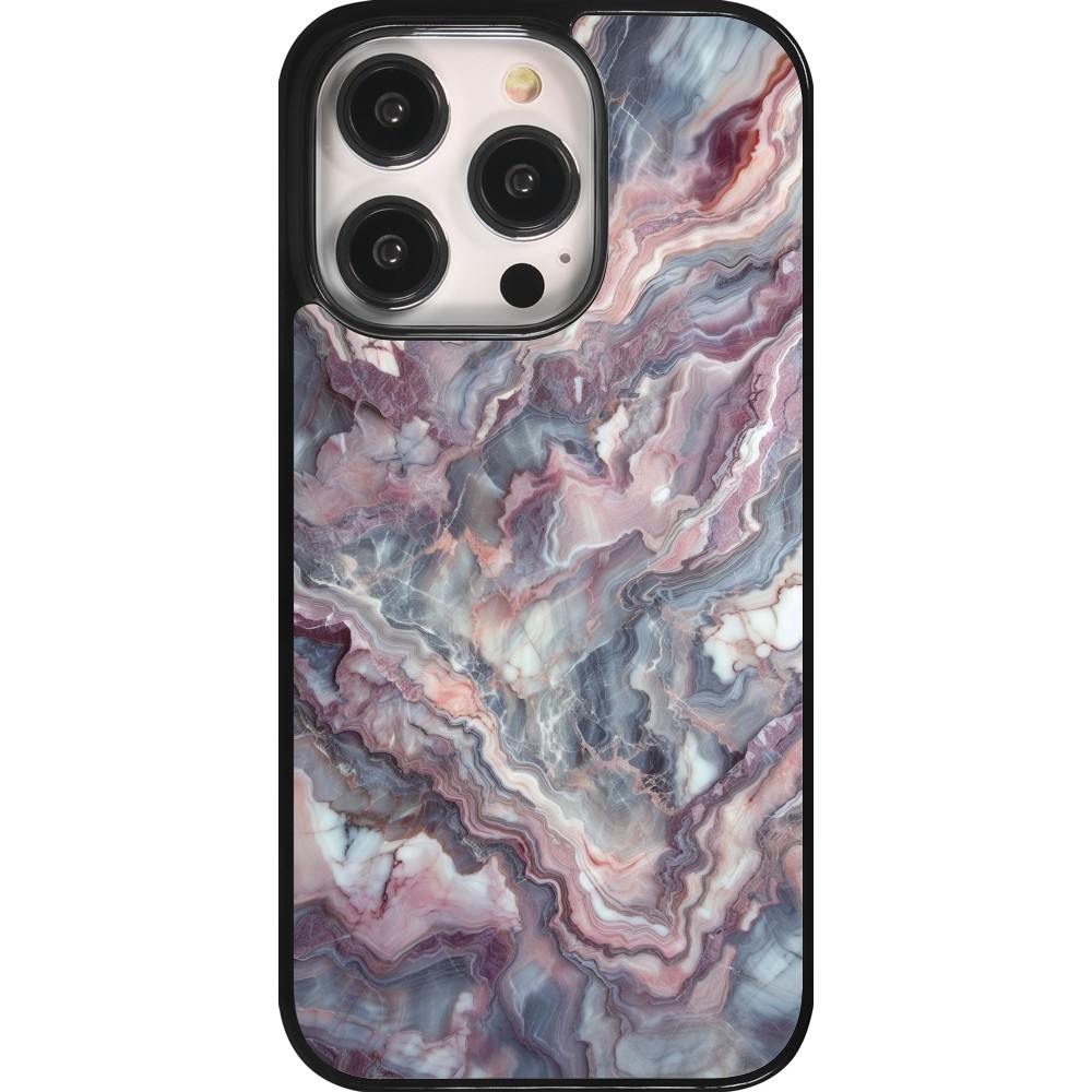 Coque iPhone 14 Pro - Marbre violette argentée