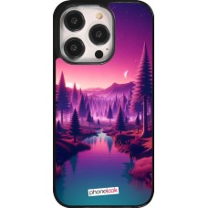 Coque iPhone 14 Pro - Paysage Violet-Rose