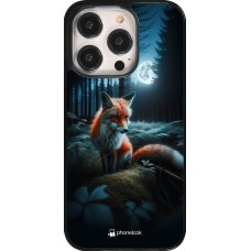 Coque iPhone 14 Pro - Renard lune forêt