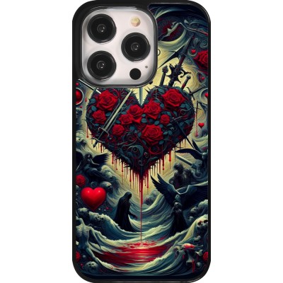 Coque iPhone 14 Pro - Dark Love Coeur Sang