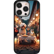 Coque iPhone 14 Pro - Valentine 2024 Dog & Cat Candlelight