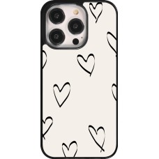 Coque iPhone 14 Pro - Valentine 2023 minimalist hearts