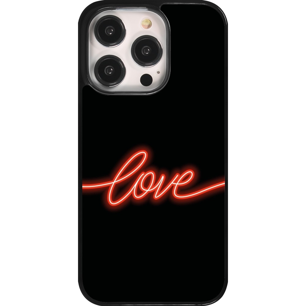 Coque iPhone 14 Pro - Valentine 2023 neon love