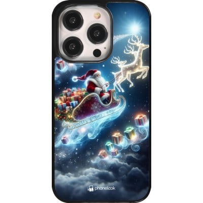 Coque iPhone 14 Pro - Noël 2023 Père Noël enchanté