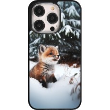 Coque iPhone 14 Pro - Noël 2023 Renardeau sapin