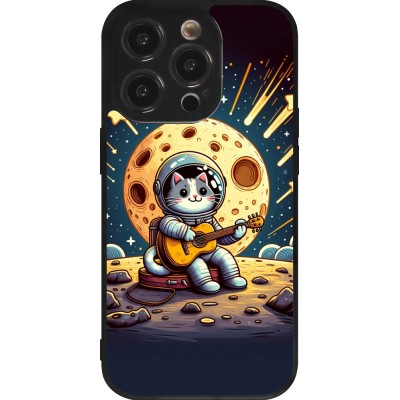 Coque iPhone 14 Pro - Silicone rigide noir AstroCat RockLune