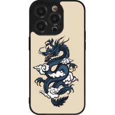 Coque iPhone 14 Pro - Silicone rigide noir Blue Dragon Tattoo