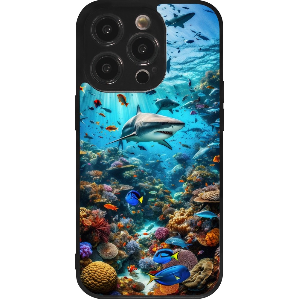 Coque iPhone 14 Pro - Silicone rigide noir Bora Bora Mer et Merveilles