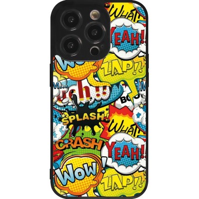 Coque iPhone 14 Pro - Silicone rigide noir Cartoons slogans