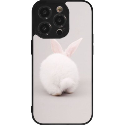 Coque iPhone 14 Pro - Silicone rigide noir Easter 2024 bunny butt