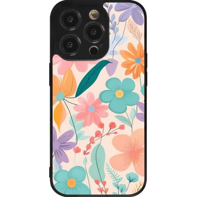 Coque iPhone 14 Pro - Silicone rigide noir Easter 2024 spring flowers