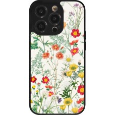 Coque iPhone 14 Pro - Silicone rigide noir Flora Botanical Wildlife