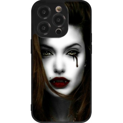 Coque iPhone 14 Pro - Silicone rigide noir Halloween 2023 gothic vampire