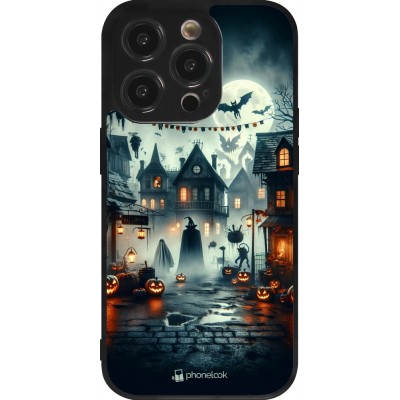 Coque iPhone 14 Pro - Silicone rigide noir Halloween Spookville