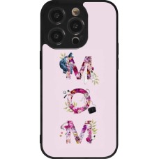 Coque iPhone 14 Pro - Silicone rigide noir Mom 2024 girly mom