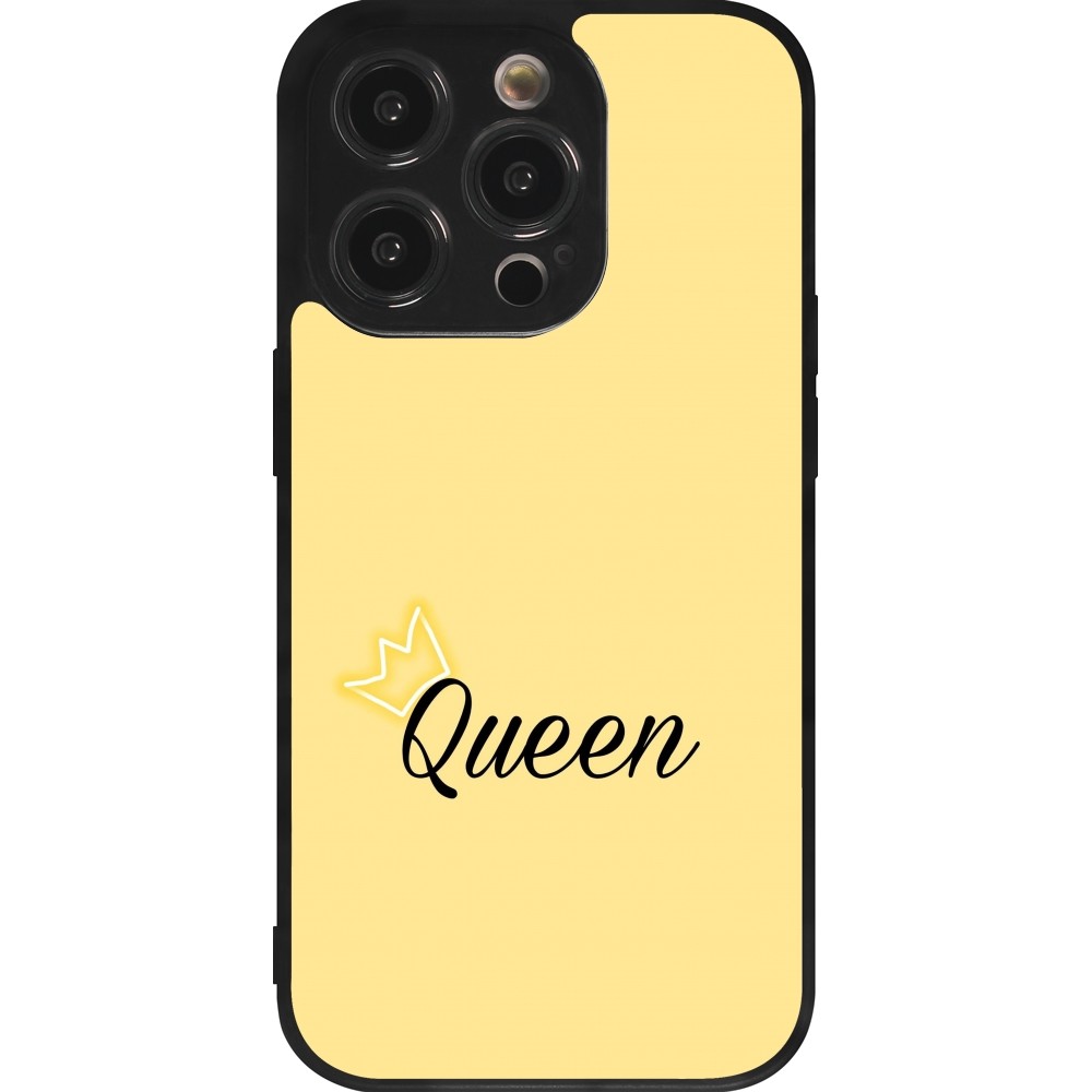 Coque iPhone 14 Pro - Silicone rigide noir Mom 2024 Queen