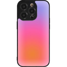 Coque iPhone 14 Pro - Silicone rigide noir Orange Pink Blue Gradient