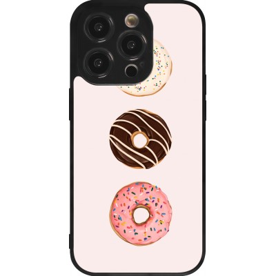 Coque iPhone 14 Pro - Silicone rigide noir Spring 23 donuts