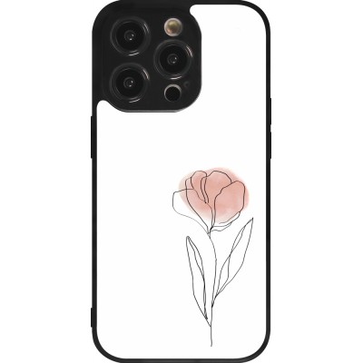 Coque iPhone 14 Pro - Silicone rigide noir Spring 23 minimalist flower