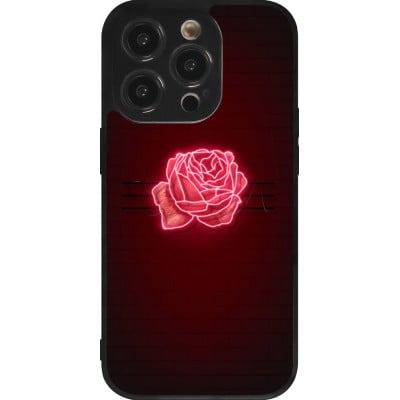 Coque iPhone 14 Pro - Silicone rigide noir Spring 23 neon rose