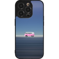 Coque iPhone 14 Pro - Silicone rigide noir Spring 23 pink bus