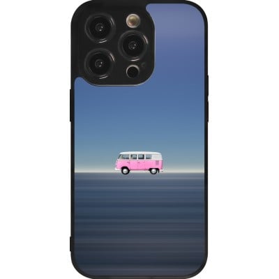 Coque iPhone 14 Pro - Silicone rigide noir Spring 23 pink bus