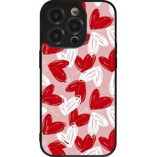 Coque iPhone 14 Pro - Silicone rigide noir Valentine 2024 with love heart