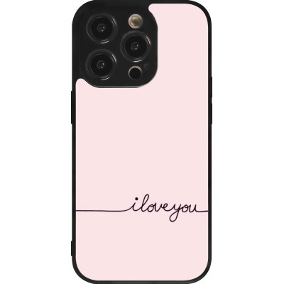 Coque iPhone 14 Pro - Silicone rigide noir Valentine 2023 i love you writing