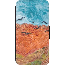 Coque iPhone 14 Pro - Wallet noir Autumn 22 Van Gogh style