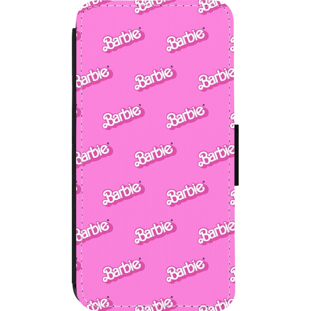 Coque iPhone 14 Pro - Wallet noir Barbie Pattern