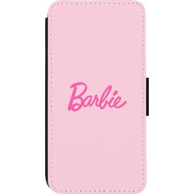 Coque iPhone 14 Pro - Wallet noir Barbie Text