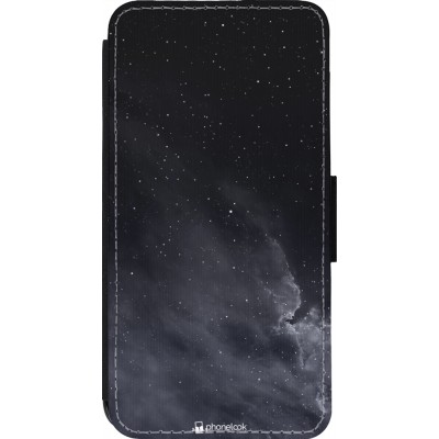 Coque iPhone 14 Pro - Wallet noir Black Sky Clouds