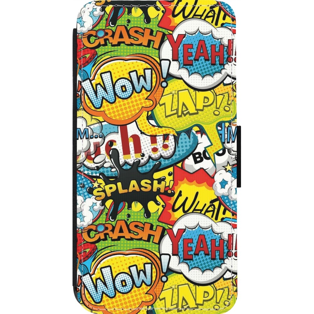 Coque iPhone 14 Pro - Wallet noir Cartoons slogans