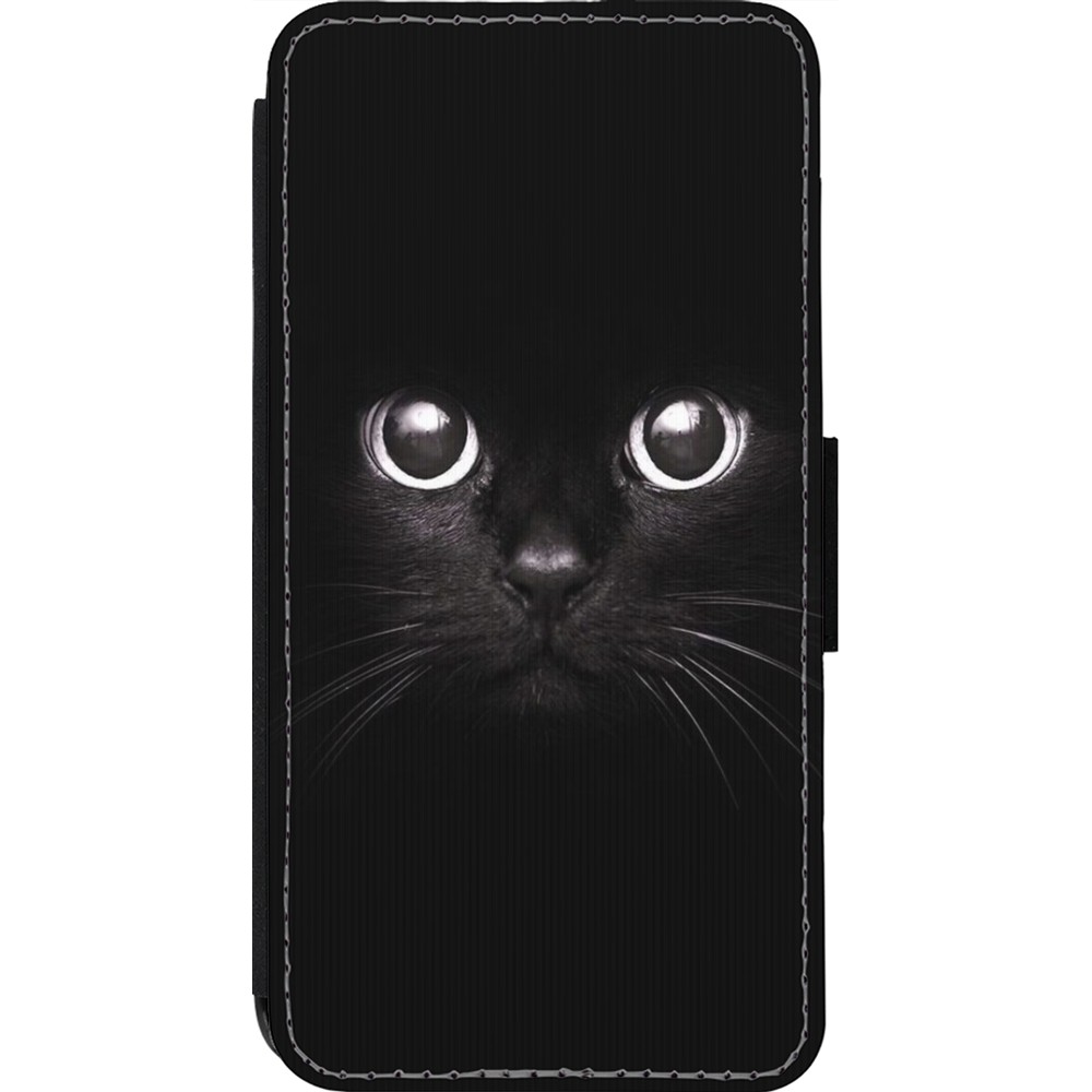 Coque iPhone 14 Pro - Wallet noir Cat eyes