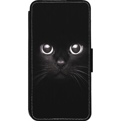 Coque iPhone 14 Pro - Wallet noir Cat eyes