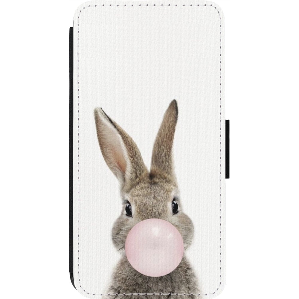 iPhone 14 Pro Case Hülle - Wallet schwarz Easter 2023 bubble gum bunny